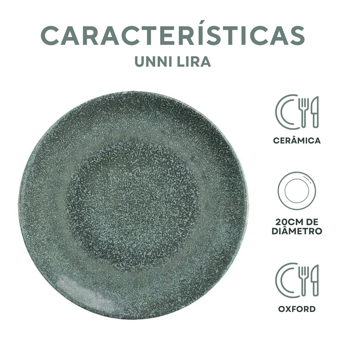 Prato Cerâmica Sobremesa Lira