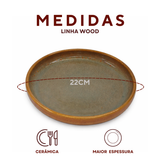 Prato Sobremesa Cerâmica Refrátaria Wood