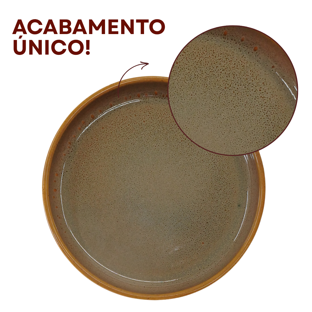 Prato Sobremesa Cerâmica Refrátaria Wood