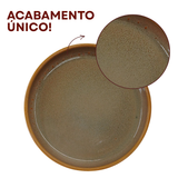 Prato Sobremesa Cerâmica Refrátaria Wood