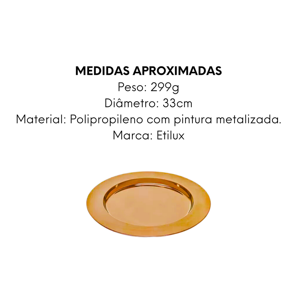 Sousplat Mettalic Pintura Metalizada Etilux