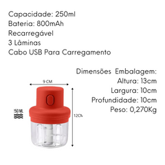 Processador de Alimentos 250ml Eléctrico A Gourmet