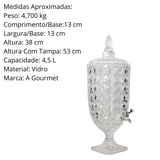 Suqueira Diamond de Vidro 4,5L - A Gourmet