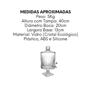 Suqueira Jennie 4,5L de Cristal Ecológico - A Gourmet