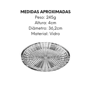 Prato Para Bolo Stream de Vidro A Gourmet