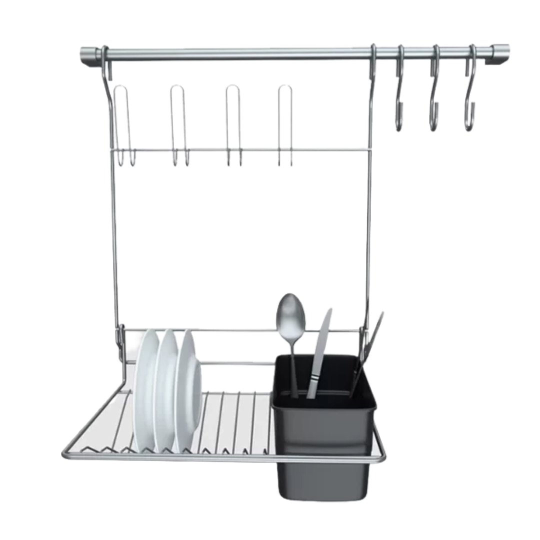 Escorredor de parede Bella Cucina 4 peças em Aço inox