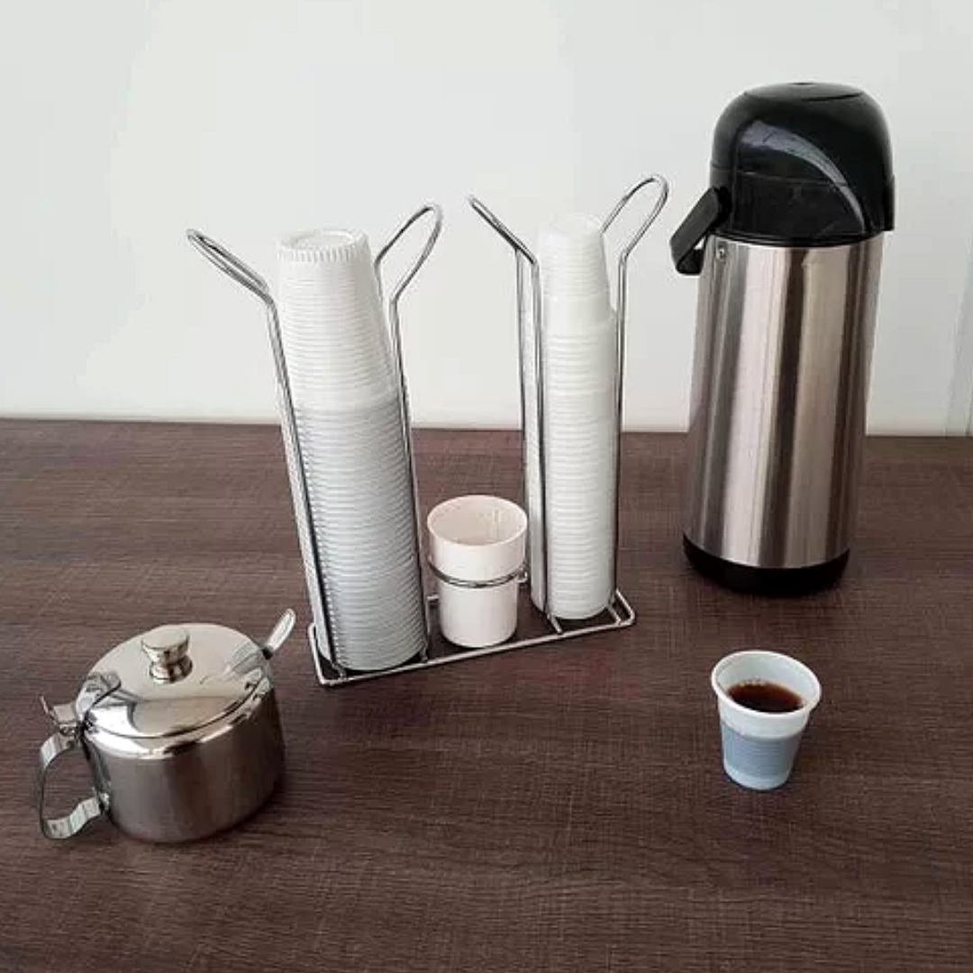 Conjunto Organizador de Copo Descartavel prateado - A Gourmet
