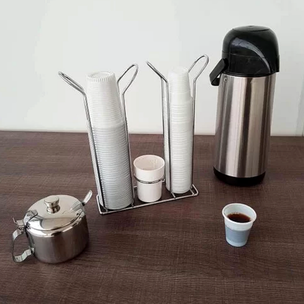 Conjunto Organizador de Copo Descartavel prateado - A Gourmet