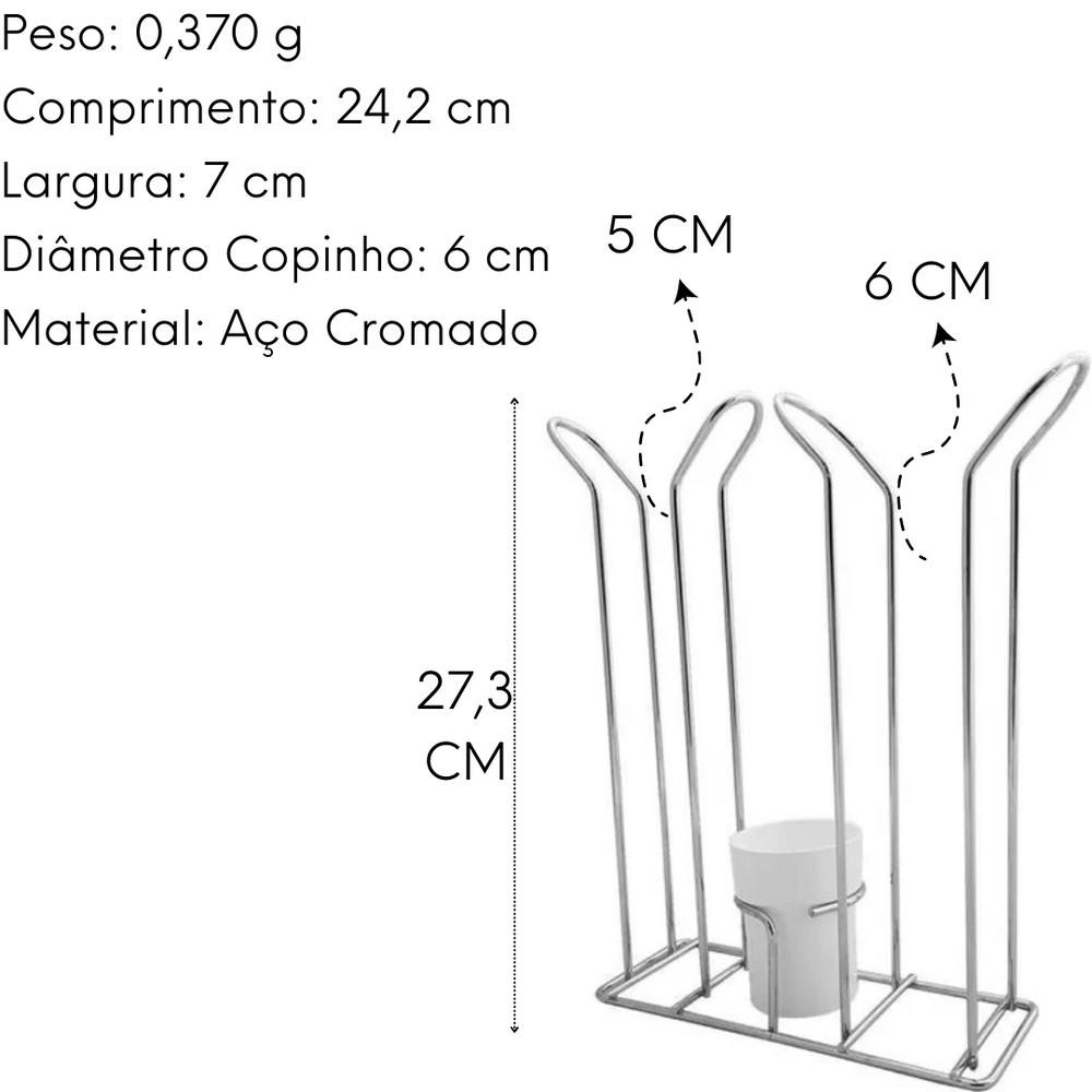 Conjunto Organizador de Copo Descartavel prateado - A Gourmet