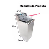Fritadeira Elétrica E Gabinete Água E Óleo 26l 5000w 220v Aço inox - A Gourmet