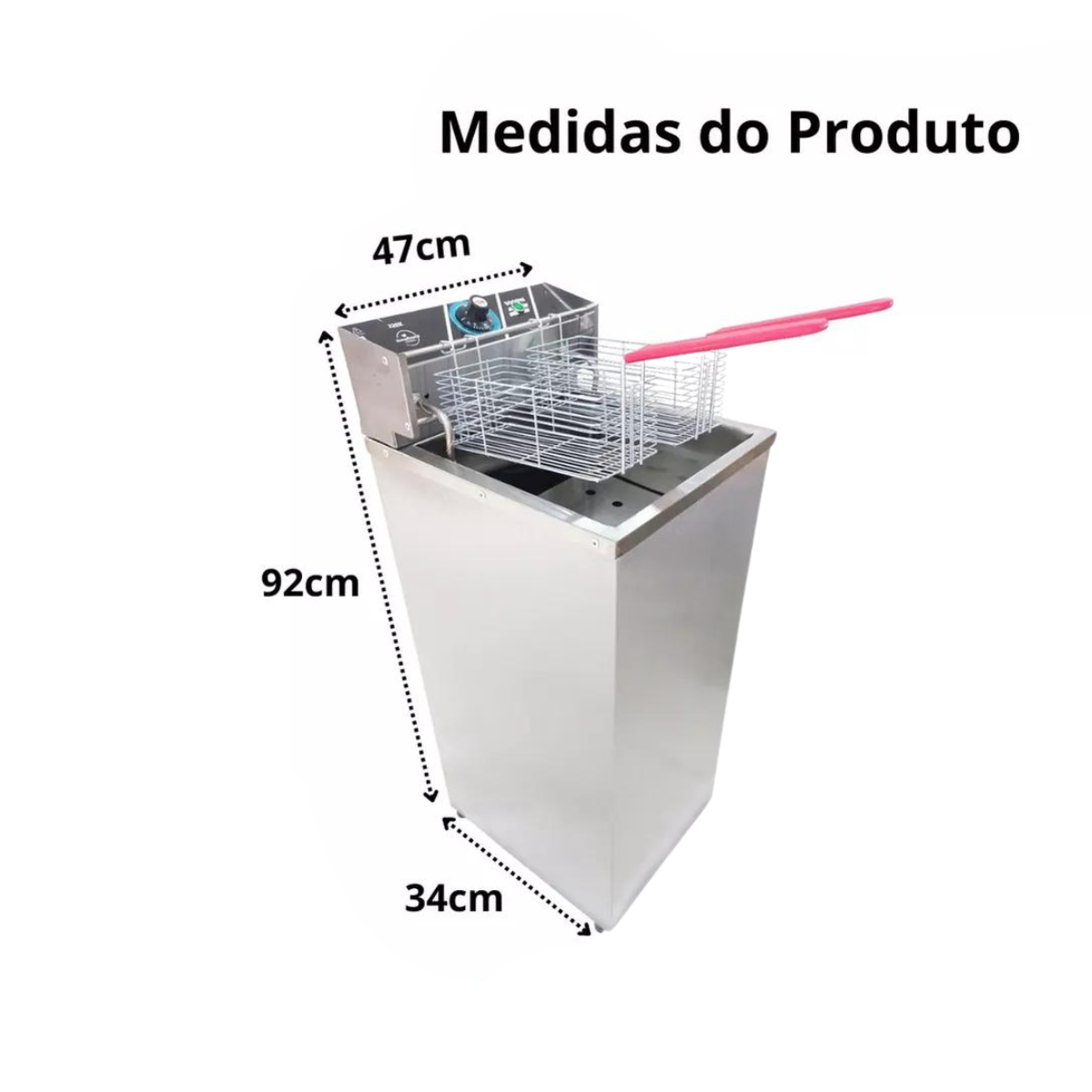 Fritadeira Elétrica E Gabinete Água E Óleo 26l 5000w 220v Aço inox - A Gourmet