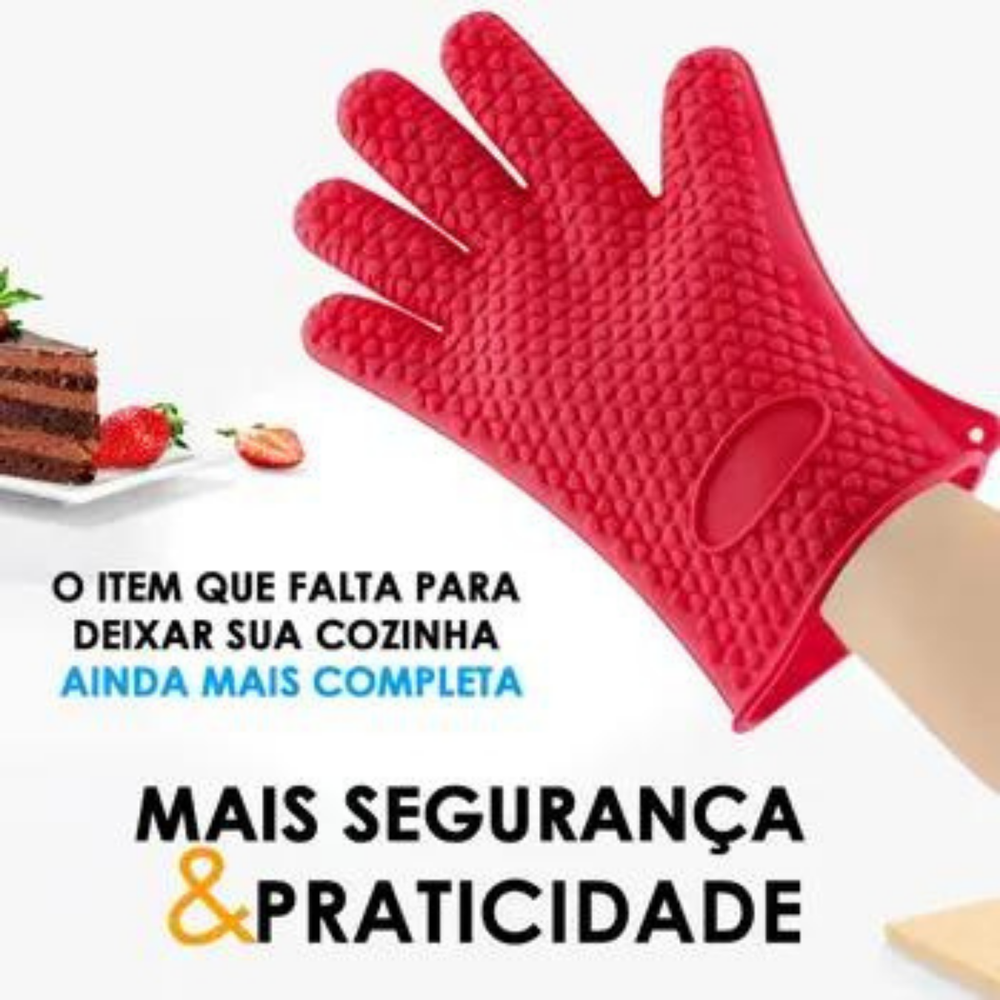Luva Silicone Resistente 230C° unyhome