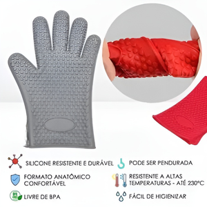 Luva Silicone Resistente 230C° unyhome