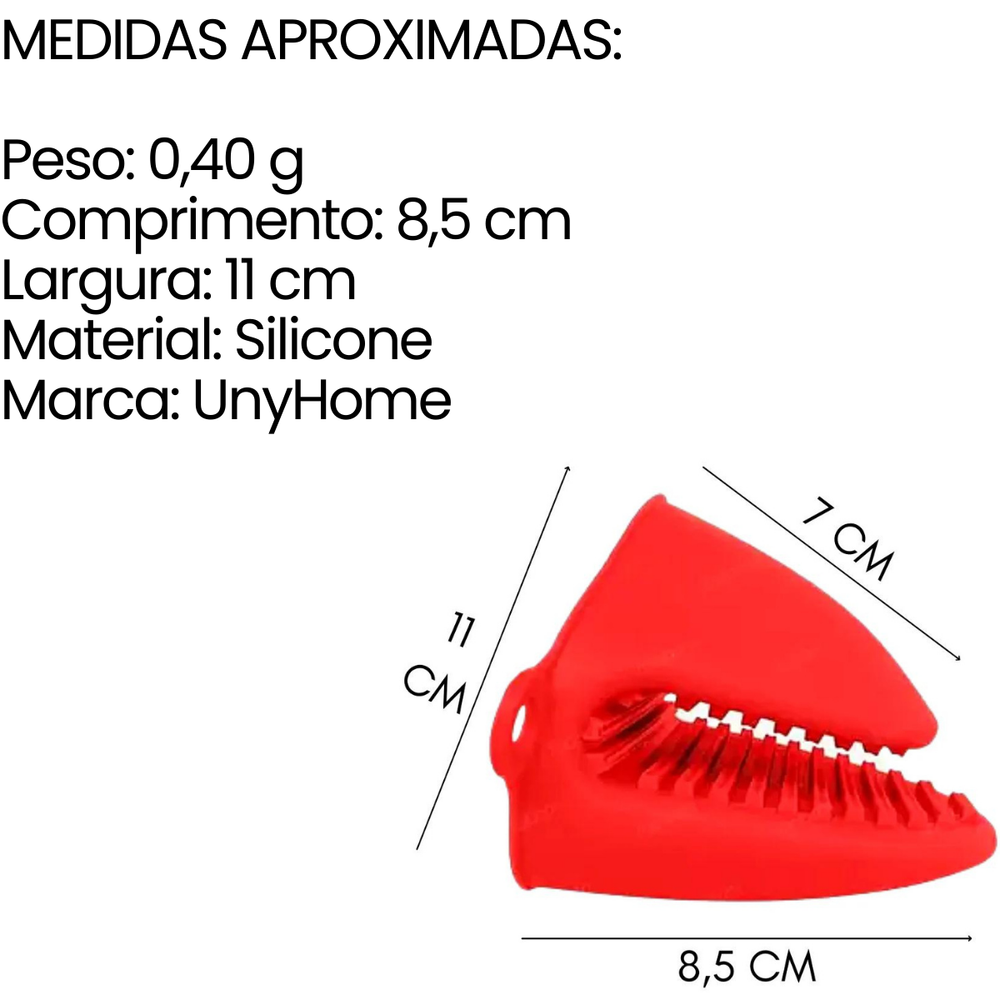 Luva Bico de Pato em Silicone Vermelho unyhome