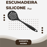 Escumadeira Preta em Silicone