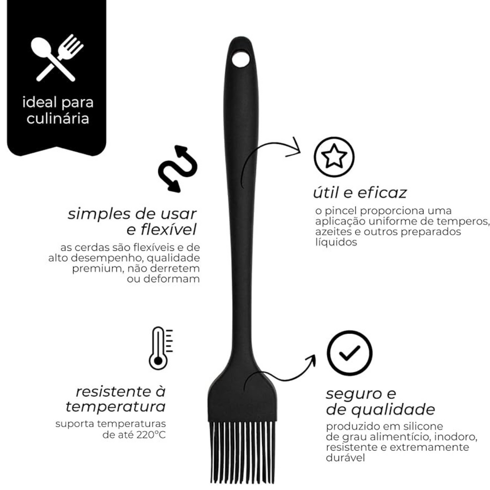 Mini Pincel de Silicone Preto unyhome