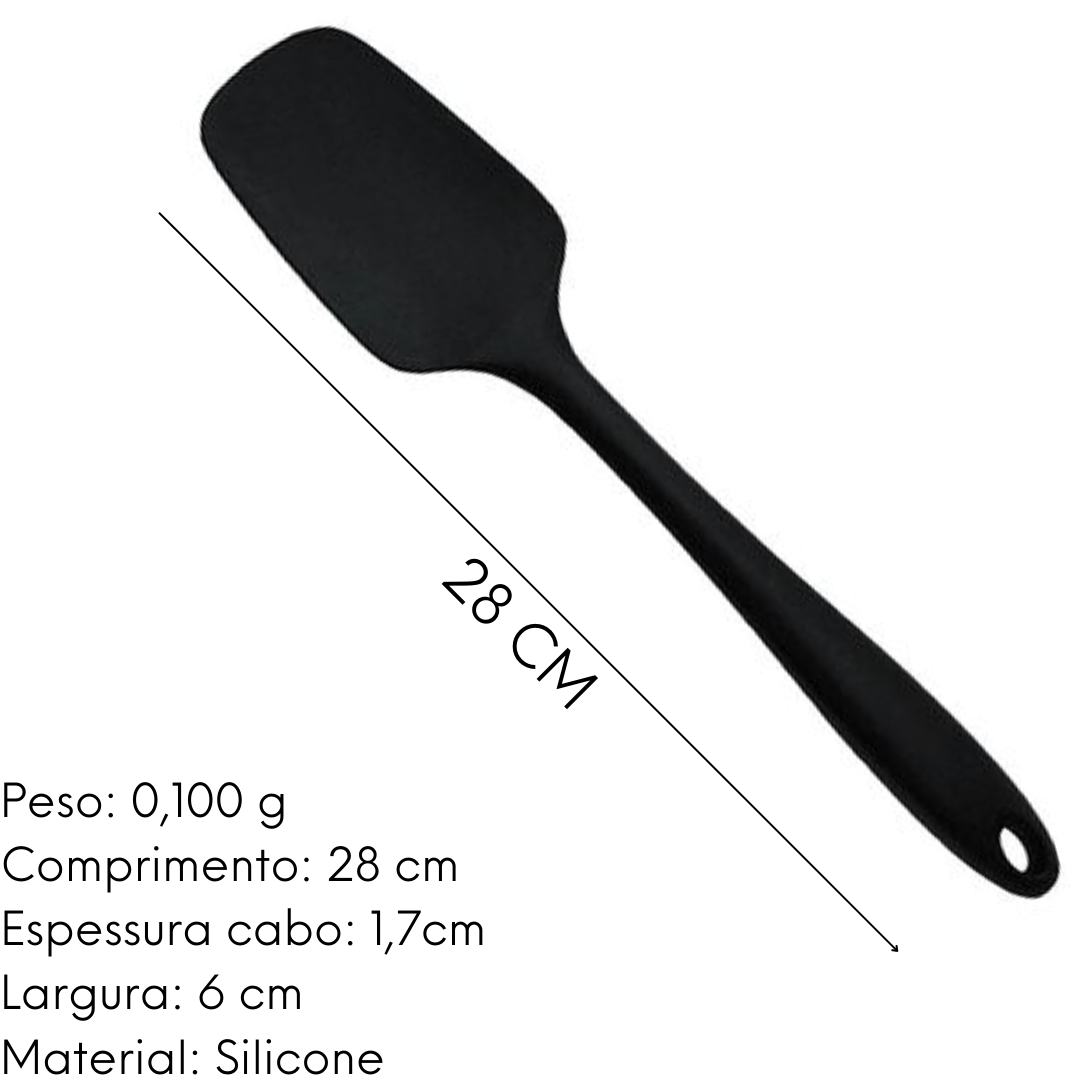 Espátula de Silicone Preta 28cm unyhome