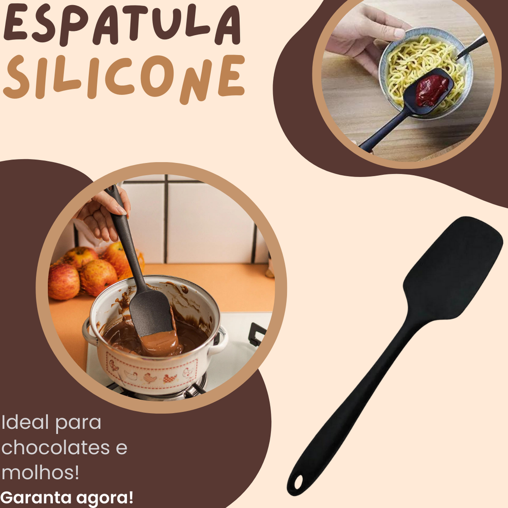 Espátula de Silicone Preta 28cm unyhome