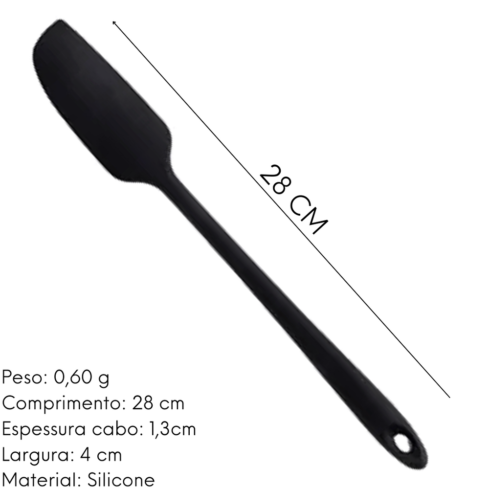 Meia Espátula de Silicone Preta unyhome