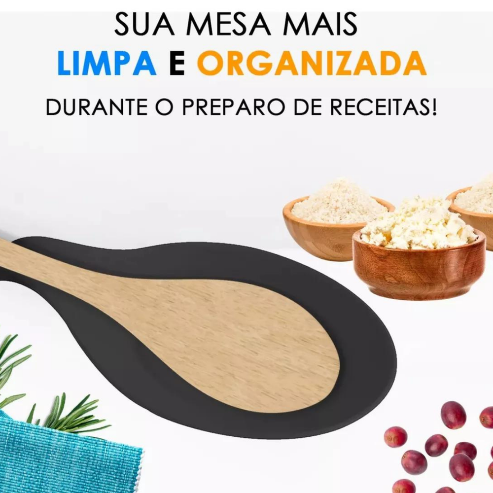 Descanso de Silicone Preto 20cm - A Gourmet