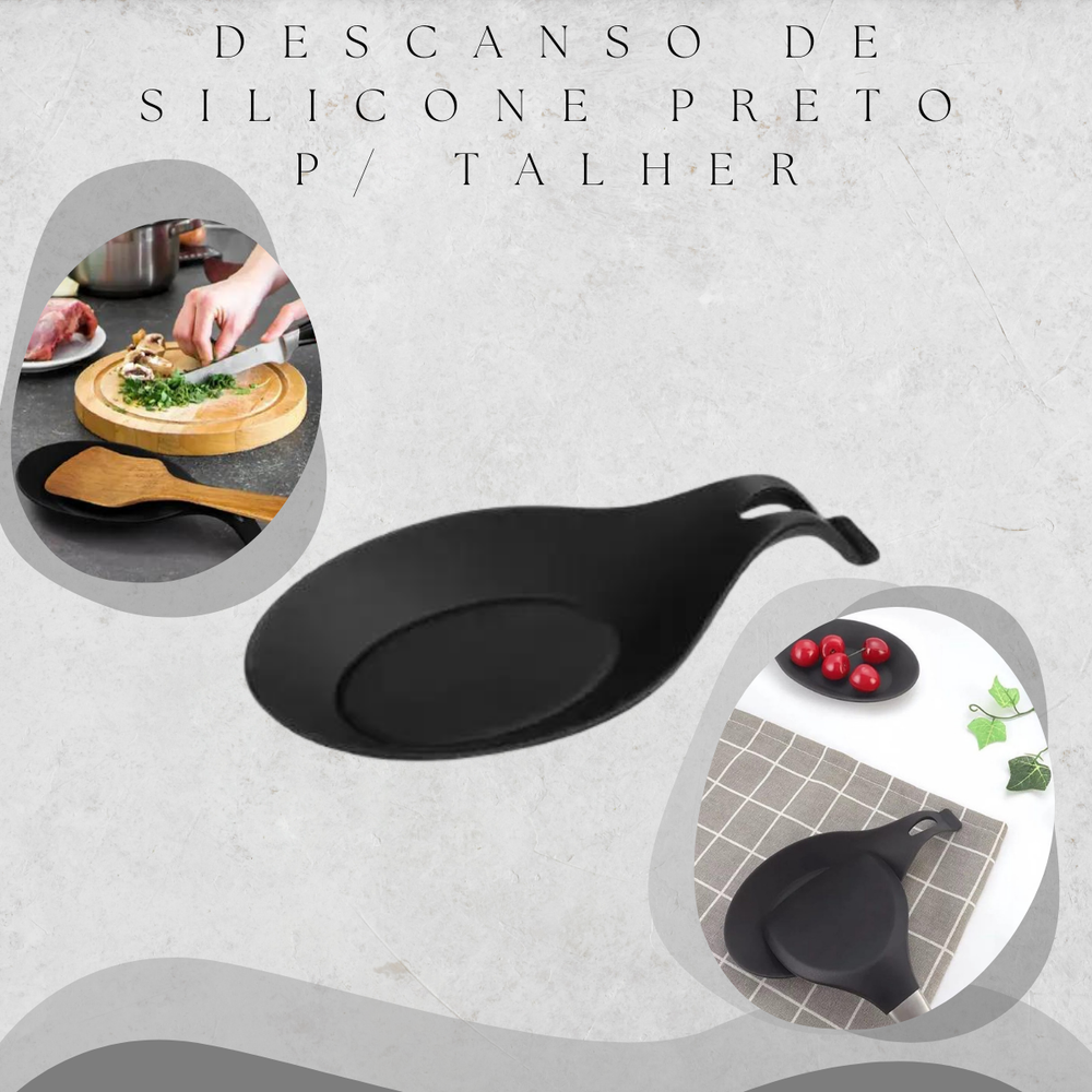 Descanso de Silicone Preto 20cm - A Gourmet