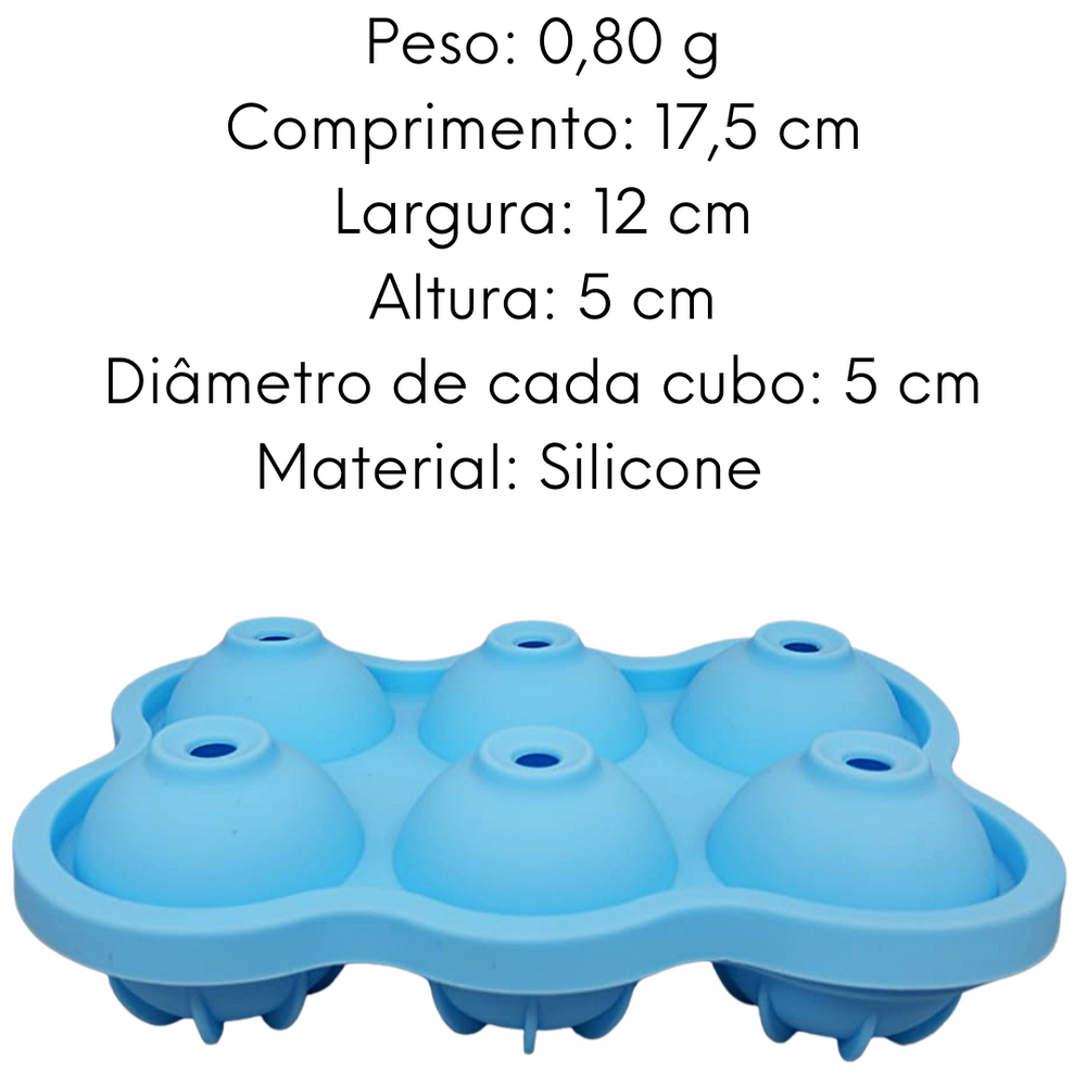 Forma de Gelo em Silicone 6 Cubos unyhome