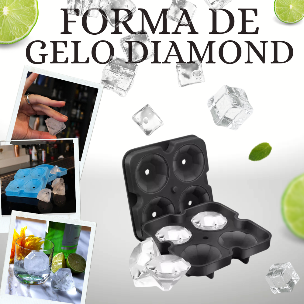 Forma de Gelo Silicone Formato Diamante unyhome