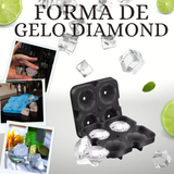 Forma de Gelo Silicone Formato Diamante