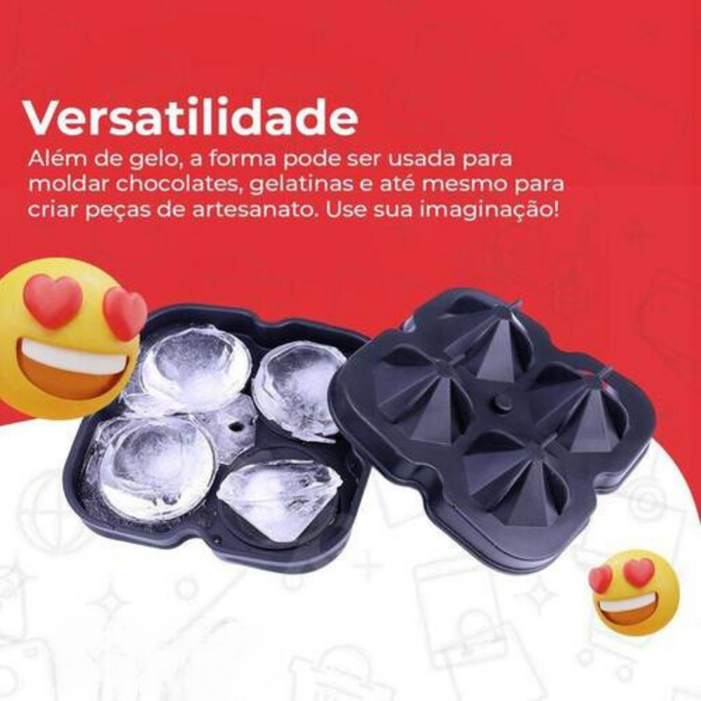 Forma de Gelo Silicone Formato Diamante unyhome