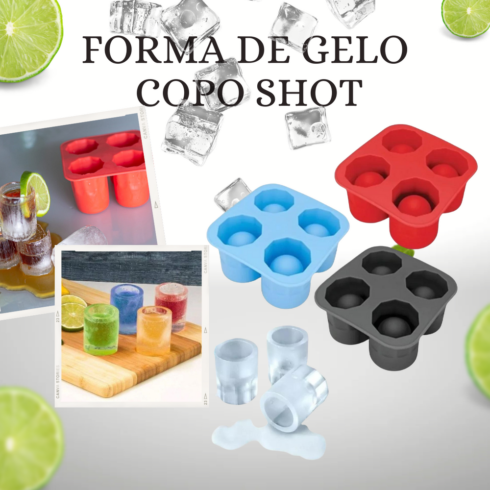 Forma de Gelo 4 Cavidade Para Shot unyhome