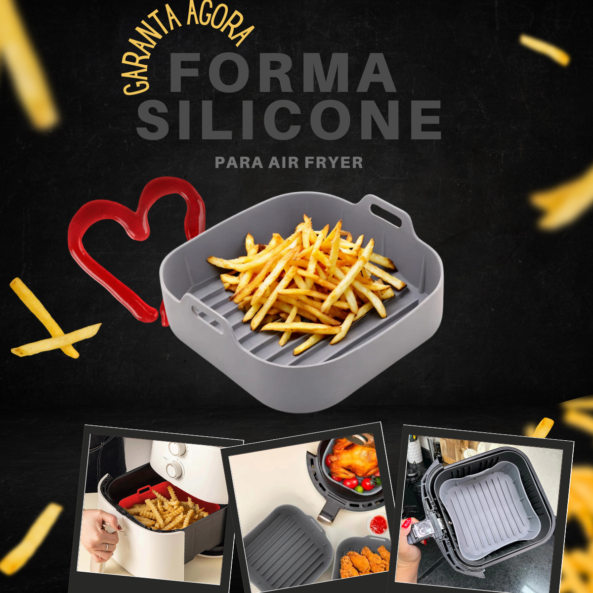 Forma de Silicone Para Air Fryer unyhome