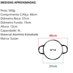 Tacho Aluminio Esmaltado N14 - A Gourmet