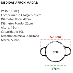 Tacho N18 Alumínio Esmaltado 10L - A Gourmet