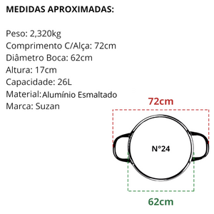 Tacho N24 Aluminio Esmaltado 26L - A Gourmet