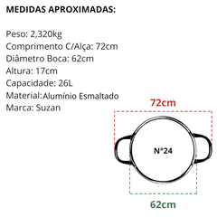 Tacho N24 Aluminio Esmaltado 26L - A Gourmet