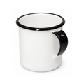 Caneca Xícara 70ml Esmaltado Borda Preta Agata