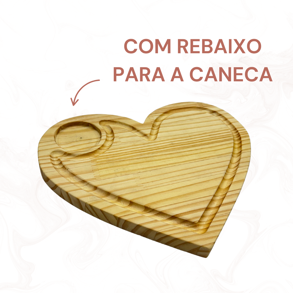 Caneca Fondue com Tabua Coração - A Gourmet