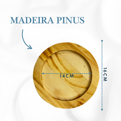 Tábua De Madeira Com Frigideira Pergaminho 16cm Porção - A Gourmet