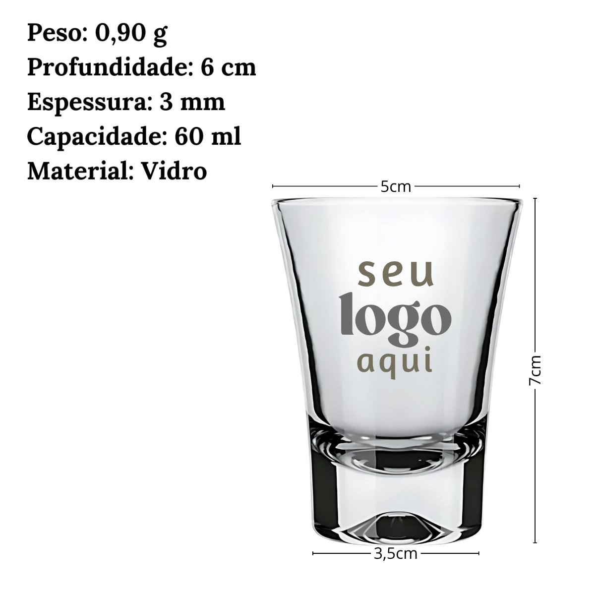 Kit 50 Copo de dose 60ml Personalizado Nadir Copos