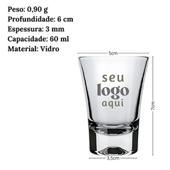 Kit 50 Copo de dose 60ml Personalizado Nadir Copos