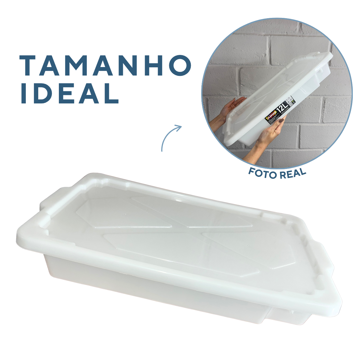 Caixa Multiuso C/Tampa 12 Litros Polipropileno