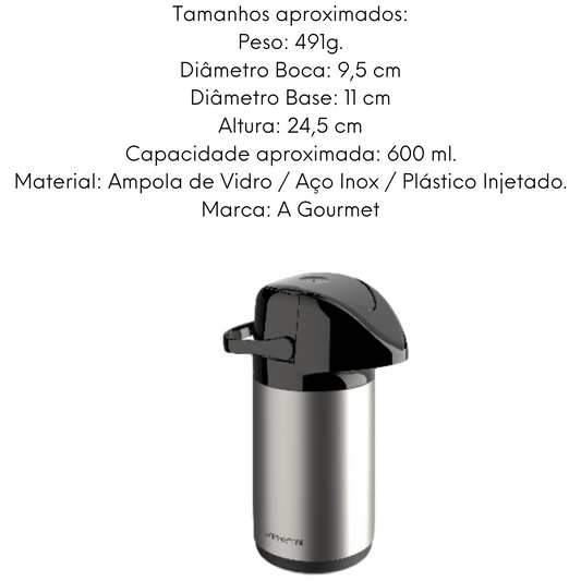 Garrafa em Aço Inox Térmica Verona 600ML