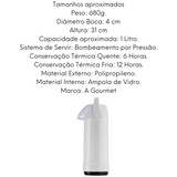 Garrafa Termica Pressão GLT Branca 1L Invicta