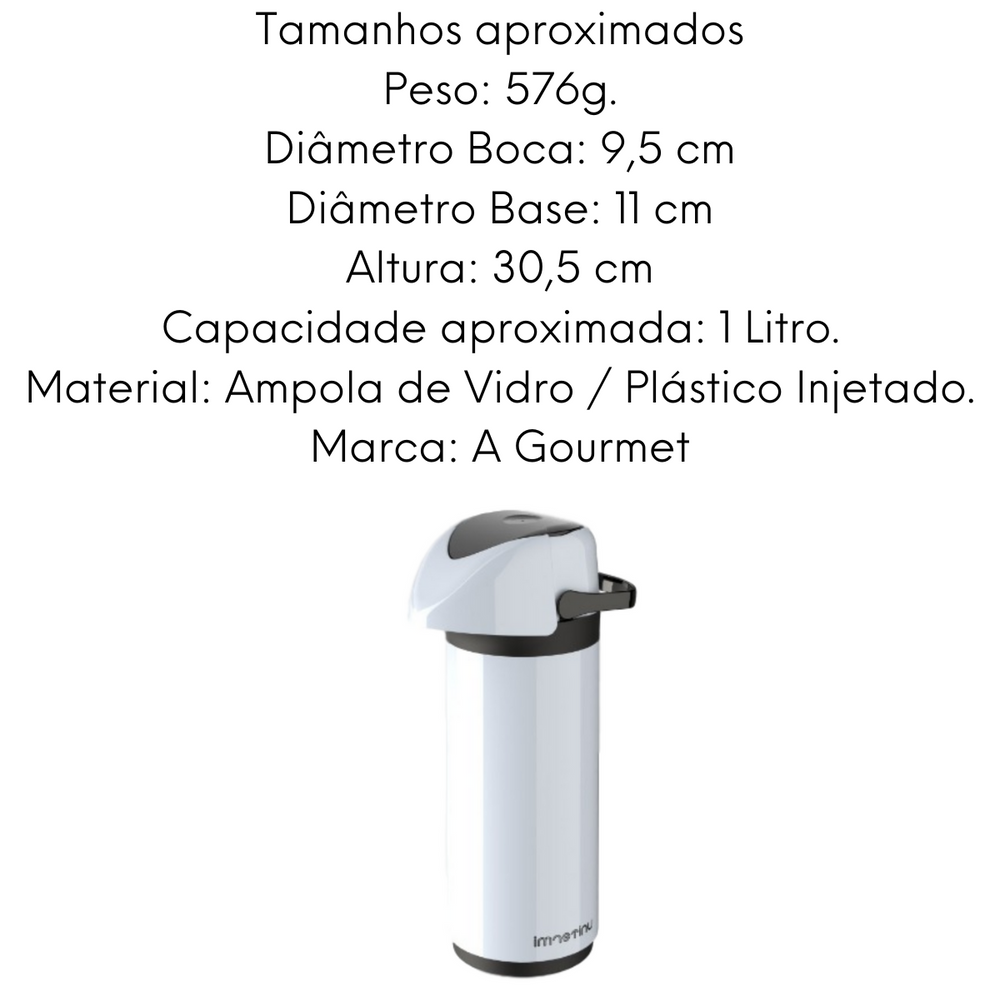 Garrafa Térmica Verona Branca 1L Invicta