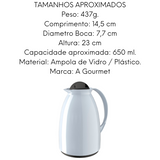 Garrafa Térmica Florença Ampola de Vidro Branca 650ML Unitermi
