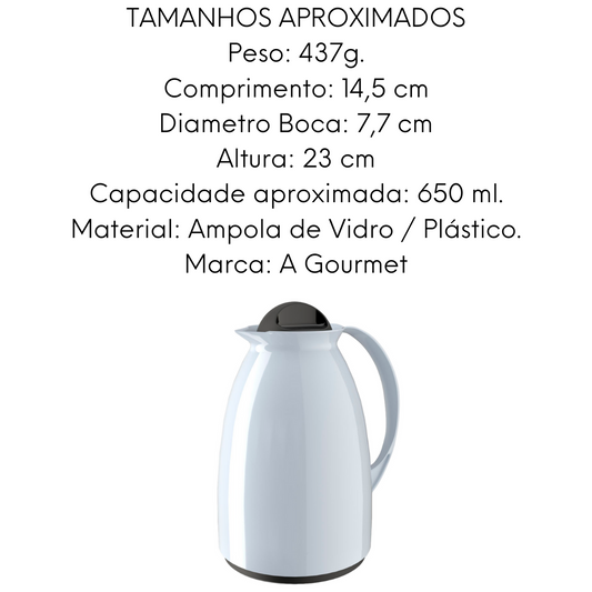 Garrafa Térmica Florença Ampola de Vidro Branca 650ML