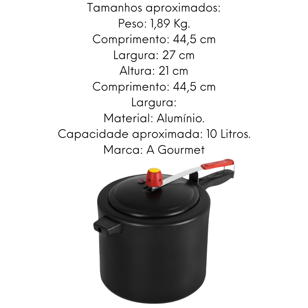 Panela de Pressão Aluminio Antiaderente 10L Eirilar