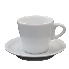 Xicara Piramide 200ml C/ Pires em Porcelana BelaVista