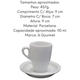 Xicara Genova de Porcelana C/ Pires 110ml BelaVista