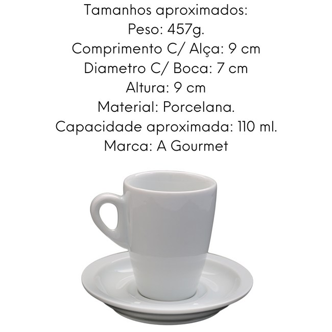 Xicara Genova de Porcelana C/ Pires 110ml Main Image